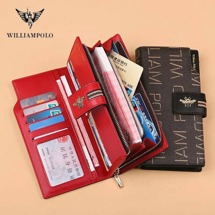 WILLIAMPOLO Women's Purses New Design Bags Luxury Leather Long Wallet Bee Buckle Female Coin Purse Card Holders Wallet For Women - Premium  from FRANTZDOL STORE  - Just $38.43! Shop now at FRANTZDOL STORE 