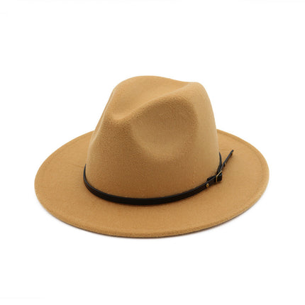 Automne et Hiver Laine Chapeau De Fedora De Mode Femme En Laine chapeau haut-de-forme Noir Chapeau Rouge Fedora Hommes L'église Panama Sombrero Chapeau