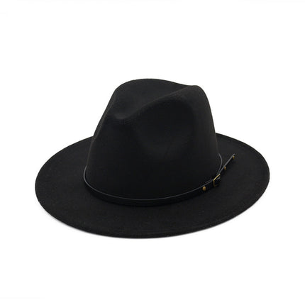 Automne et Hiver Laine Chapeau De Fedora De Mode Femme En Laine chapeau haut-de-forme Noir Chapeau Rouge Fedora Hommes L'église Panama Sombrero Chapeau