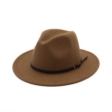 Automne et Hiver Laine Chapeau De Fedora De Mode Femme En Laine chapeau haut-de-forme Noir Chapeau Rouge Fedora Hommes L'église Panama Sombrero Chapeau