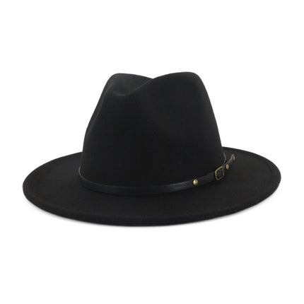 Automne et Hiver Laine Chapeau De Fedora De Mode Femme En Laine chapeau haut-de-forme Noir Chapeau Rouge Fedora Hommes L'église Panama Sombrero Chapeau