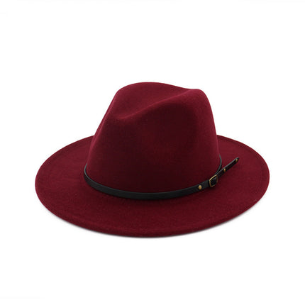 Automne et Hiver Laine Chapeau De Fedora De Mode Femme En Laine chapeau haut-de-forme Noir Chapeau Rouge Fedora Hommes L'église Panama Sombrero Chapeau