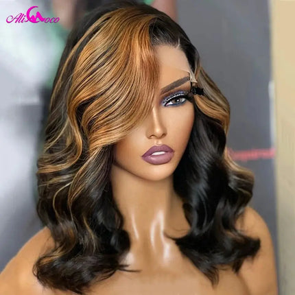 180 Density 13x4 Body Wave Lace Frontal Bob Wig P1B/30 Bob Human Hair Wigs Highlight Brazilian Remy Short Bob Wig For Women - Image #3