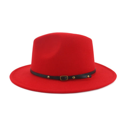 Automne et Hiver Laine Chapeau De Fedora De Mode Femme En Laine chapeau haut-de-forme Noir Chapeau Rouge Fedora Hommes L'église Panama Sombrero Chapeau