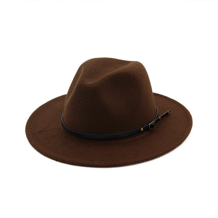 Automne et Hiver Laine Chapeau De Fedora De Mode Femme En Laine chapeau haut-de-forme Noir Chapeau Rouge Fedora Hommes L'église Panama Sombrero Chapeau