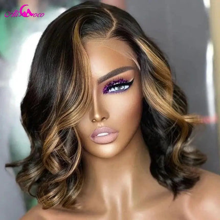 180 Density 13x4 Body Wave Lace Frontal Bob Wig P1B/30 Bob Human Hair Wigs Highlight Brazilian Remy Short Bob Wig For Women - Image #2