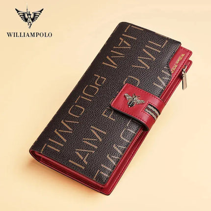 WILLIAMPOLO Women's Purses New Design Bags Luxury Leather Long Wallet Bee Buckle Female Coin Purse Card Holders Wallet For Women - Premium  from FRANTZDOL STORE  - Just $38.43! Shop now at FRANTZDOL STORE 