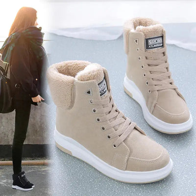 Platform Women's Shoes Winter Women Sneakers Warm Fur Plush Lady Casual Shoes Lace-up Fashion Woman Chunky Sneaker tenis femme - Premium  from FRANTZDOL STORE  - Just $8.61! Shop now at FRANTZDOL STORE 