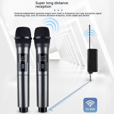 Household Wireless One-drag Two Moving Coil Microphone
