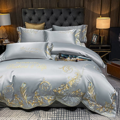 Ice Silk Quilt Sets Bed Sheets Bedding Four-piece Set