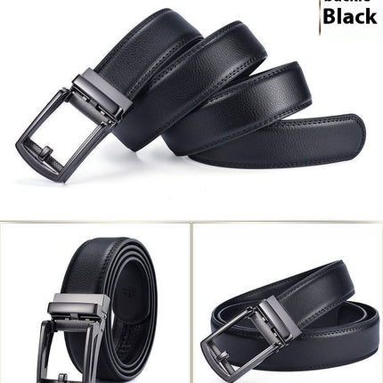 Men's Leather Belt Automatic Buckle Two-layer Cowhide