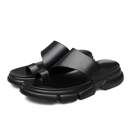 Men's breathable clip on sandals black casual anti slip trend outdoor versatile sandals 230408 - Image #6