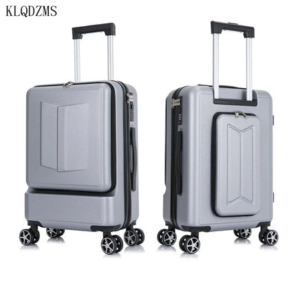 KLQDZMS 20’’24 Inch  Cabin Rolling Luggage Travel Suitcase Front Pocket Lock Cover With Laptop Bag