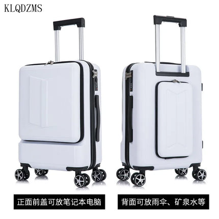 KLQDZMS 20’’24 Inch  Cabin Rolling Luggage Travel Suitcase Front Pocket Lock Cover With Laptop Bag