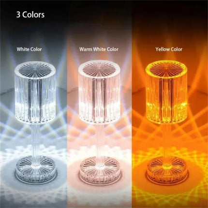 Crystal Table Lamp 3/16 Colors Usb Charging Touch Lamp Diamond Bedroom Atmosphere Lights LED Light Night For Home Xmas Decor