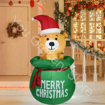 Christmas Bear Doll High Brightness Led Light Christamas Inflatable Toy Dolls Eco-friendly for Home Holiday New Year Party Decor HEBDO STORE