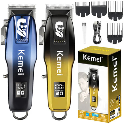 Kemei Electric Hair Clipper Professional Cordless Hair Trimmer Men's Cordless Adjustable Barber Set Rechargeable Lithium 2500mAh HEBDO STORE