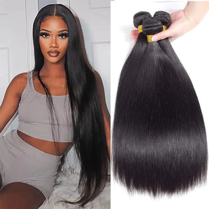 12A Original Human Hair Virgin Unprocessed Human Hair Hair Extensions For Women Real Natural Hair Extensions Straight Bundles HEBDO STORE