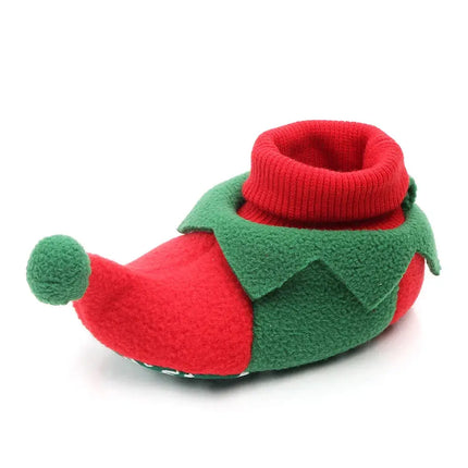 Baby Shoes for Winter Christmas Infant Shoes Cute Santa for Boys and Girls 11CM/12CM/13CM 0-12 Months Warm Lining Inside Soft HEBDO STORE