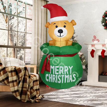 Christmas Bear Doll High Brightness Led Light Christamas Inflatable Toy Dolls Eco-friendly for Home Holiday New Year Party Decor HEBDO STORE