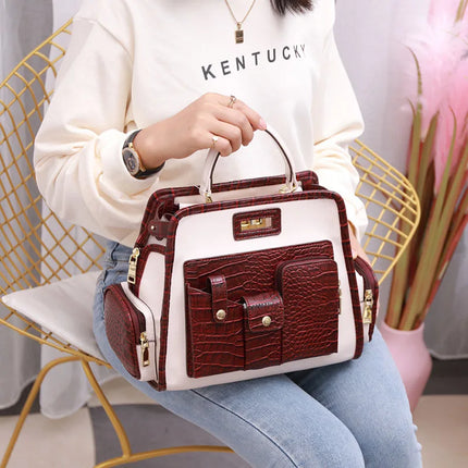 VM FASHION KISS Crocodile Pattern Large-capacity Bags For Women Shoulder Bags Handbag Multi-pocket Messenger Bag 2023 Trend