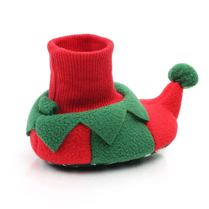 Baby Shoes for Winter Christmas Infant Shoes Cute Santa for Boys and Girls 11CM/12CM/13CM 0-12 Months Warm Lining Inside Soft HEBDO STORE