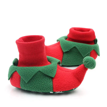 Baby Shoes for Winter Christmas Infant Shoes Cute Santa for Boys and Girls 11CM/12CM/13CM 0-12 Months Warm Lining Inside Soft HEBDO STORE