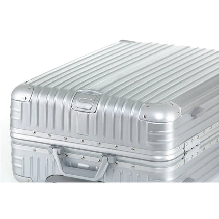 100% Aluminum-magnesium alloy Travel Suitcase Rolling Luggage 20/24/28 inch Trolley Luggage Carry-On Cabin Suitcase  Inch Silver