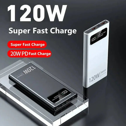 120W Mobile Power Bank Super Fast Charge 200000mAh Large Capacity Fast Charge Battery External Battery Mobile Power Bank HEBDO STORE