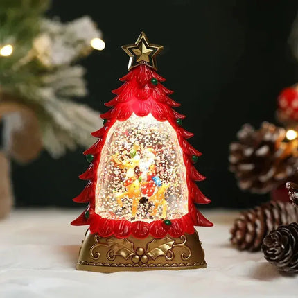 Christmas Waterfilled Sequin Wind Lamps Decoration Merry Christmas Decor For Home Xmas Ornaments Gift Santa Water Feature Lamp HEBDO STORE