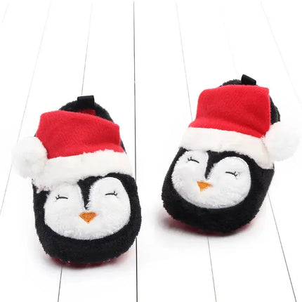 Baby Shoes for Winter Christmas Infant Shoes Cute Santa for Boys and Girls 11CM/12CM/13CM 0-12 Months Warm Lining Inside Soft HEBDO STORE