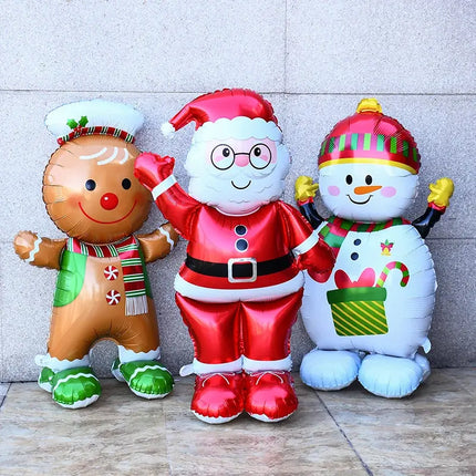 Large Christmas Foil Balloon Snowman Gingerbread Man Santa Claus Balloons Christmas Party Supplies Navidad New Year Party Decor HEBDO STORE