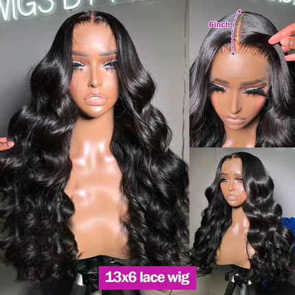 13x4 13X6 Body Wave Transparent Lace Front Wig Bling Hair HD Frontal Wig 180% Density Human Hair 4x4 Lace Closure Wigs For Women HEBDO STORE