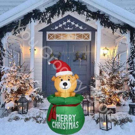 Christmas Bear Doll High Brightness Led Light Christamas Inflatable Toy Dolls Eco-friendly for Home Holiday New Year Party Decor HEBDO STORE