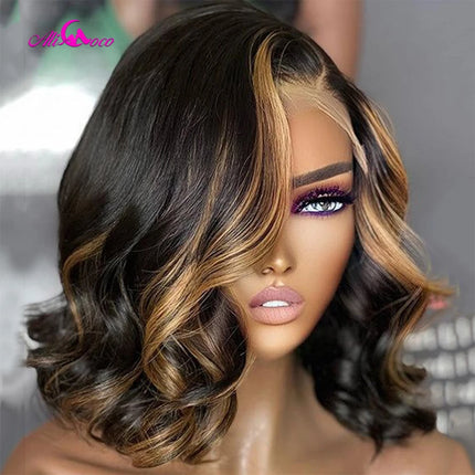 180 Density 13x4 Body Wave Lace Frontal Bob Wig P1B/30 Bob Human Hair Wigs Highlight Brazilian Remy Short Bob Wig For Women HEBDO STORE