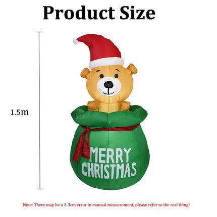 Christmas Bear Doll High Brightness Led Light Christamas Inflatable Toy Dolls Eco-friendly for Home Holiday New Year Party Decor HEBDO STORE