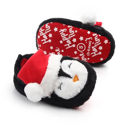 Baby Shoes for Winter Christmas Infant Shoes Cute Santa for Boys and Girls 11CM/12CM/13CM 0-12 Months Warm Lining Inside Soft HEBDO STORE