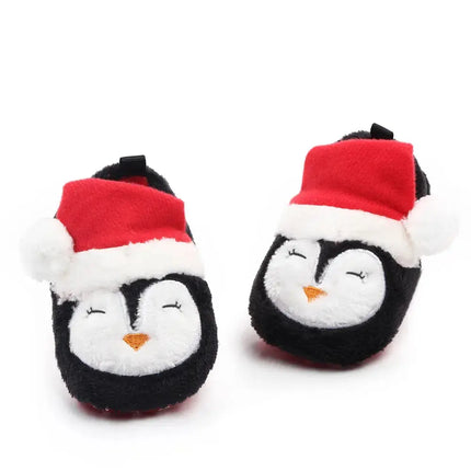 Baby Shoes for Winter Christmas Infant Shoes Cute Santa for Boys and Girls 11CM/12CM/13CM 0-12 Months Warm Lining Inside Soft HEBDO STORE