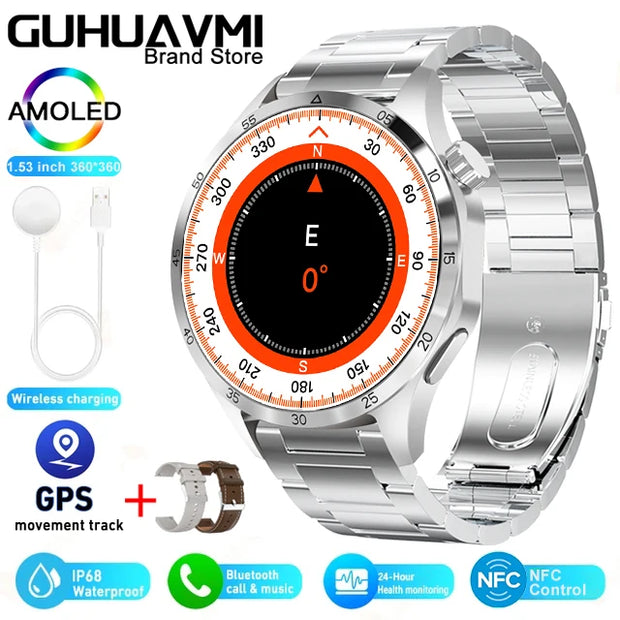 Hommtel GT4 Pro AMOLED Display Smartwatch Gold - Web Store