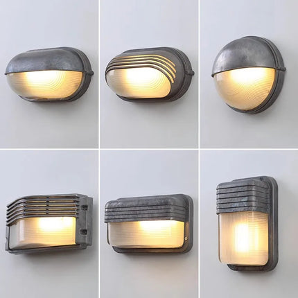 E27 Retro Industrial Outdoor Wall Lights for Coffee Shop Bar Pub Corridor Stair Vintage Glass Wall Lamp Exterior Wall Lighting