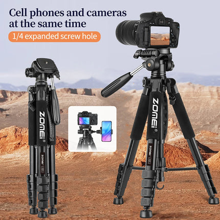 Zomei Q188 188cm Professional photography accessories video camera DSLR tripod for phone with phone holder HEBDO STORE