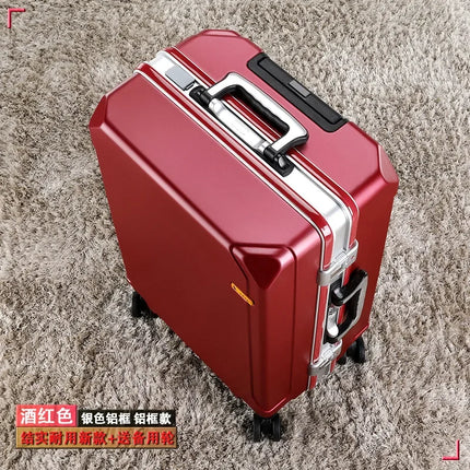 20/24/26/28 Inch Fashion Bag Capacity Rolling Aluminum Frame USB Charging Trolley Suitcase Students Password Travel Case Luggage