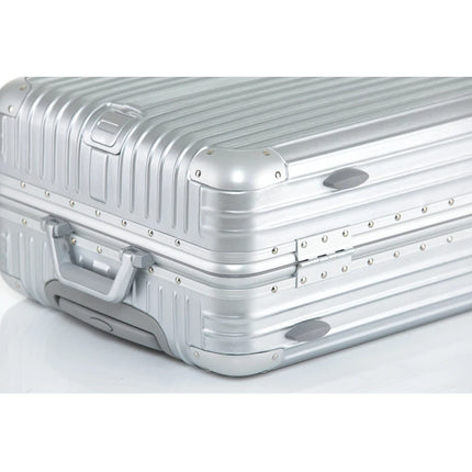 100% Aluminum-magnesium alloy Travel Suitcase Rolling Luggage 20/24/28 inch Trolley Luggage Carry-On Cabin Suitcase  Inch Silver