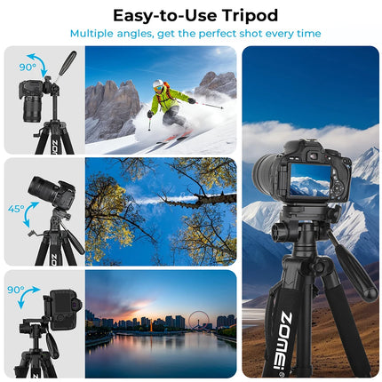 Zomei Q188 188cm Professional photography accessories video camera DSLR tripod for phone with phone holder HEBDO STORE