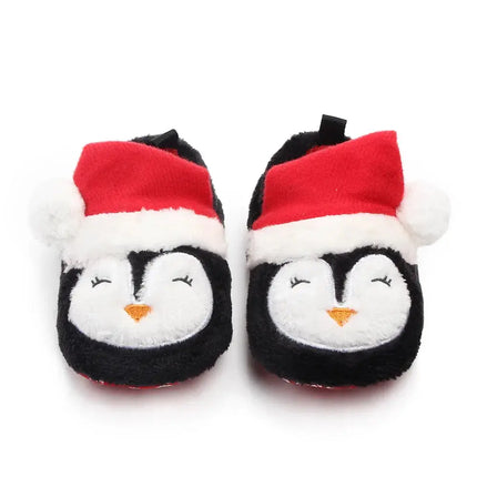 Baby Shoes for Winter Christmas Infant Shoes Cute Santa for Boys and Girls 11CM/12CM/13CM 0-12 Months Warm Lining Inside Soft HEBDO STORE