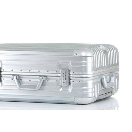 100% Aluminum-magnesium alloy Travel Suitcase Rolling Luggage 20/24/28 inch Trolley Luggage Carry-On Cabin Suitcase  Inch Silver