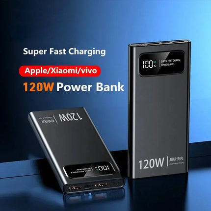 120W Mobile Power Bank Super Fast Charge 200000mAh Large Capacity Fast Charge Battery External Battery Mobile Power Bank HEBDO STORE