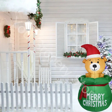 Christmas Bear Doll High Brightness Led Light Christamas Inflatable Toy Dolls Eco-friendly for Home Holiday New Year Party Decor HEBDO STORE