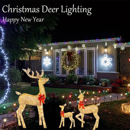 Acrylic Elk Deer LED Light, Reindeer Family Decor, Lighted Christmas Decor, Bucks Light Up, Indoor Outdoor Garden Yard, 1-3Pcs HEBDO STORE