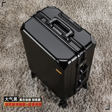 20/24/26/28 Inch Fashion Bag Capacity Rolling Aluminum Frame USB Charging Trolley Suitcase Students Password Travel Case Luggage